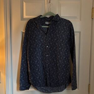 Express Black Floral Casual Button Down Shirt